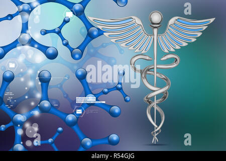 medizinischen Symbol Caduceus Stockfoto