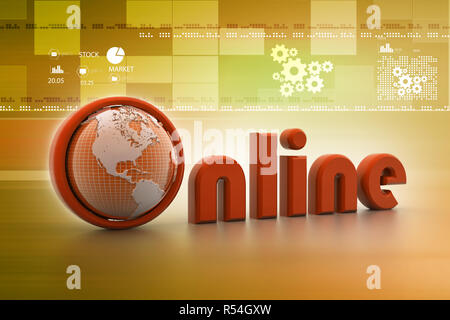 Online-Darstellung mit Globus. Stockfoto