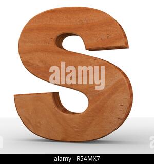 3D-dekorative Holz- Alphabet, Großbuchstabe S Stockfoto