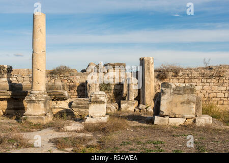 Die antike Stätte von Magnesia am Mäander, liegt 19 km von Ephesus und 24 km von Milet, liegt an einer großen Straße, die Kürzungen durch die Website. Magnesia Stockfoto