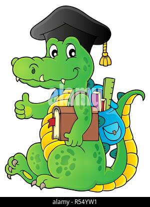 Schule Thema krokodil Bild 1 Stockfoto