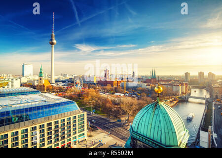 Luftbild auf Berlin Stockfoto