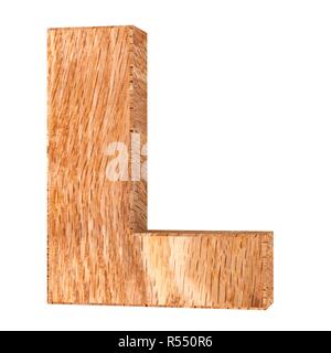 3D-dekorative Holz- Alphabet, Großbuchstabe L Stockfoto