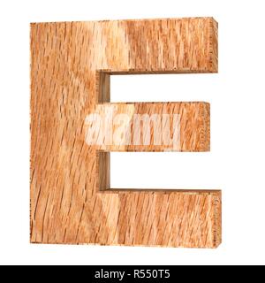 3D-dekorative Holz- Alphabet, Großbuchstabe E Stockfoto