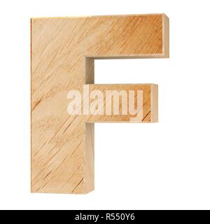 3D-dekorative Holz- Alphabet, Buchstaben F Stockfoto