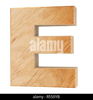 3D-dekorative Holz- Alphabet, Großbuchstabe E Stockfoto