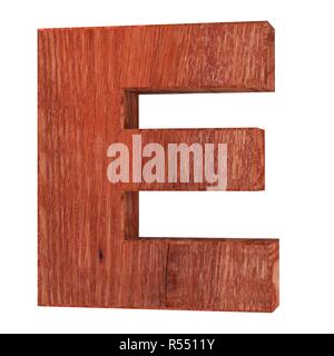 3D-dekorative Holz- Alphabet, Großbuchstabe E Stockfoto