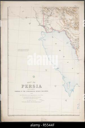 Persien. Karte von Persien... In der Intelligenz Div. kompiliert [London], 1891. Quelle: Maps.50970. (41), Blatt 4. Sprache: Englisch. Stockfoto