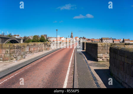 In Berwick upon Tweed, alte Brücke, Fluss Tweed, North Northumberland, England, Großbritannien Stockfoto