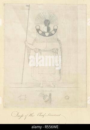 Otaheite. Kleid der Chief trauernder. . Eine Sammlung von Zeichnungen von A. Buchan, S. Parkinson, und J. F. Miller, in den Ländern, die von Captain James Cook auf seiner ersten Reise [1768-1771] besucht, auch der Drucke in John's Hawksworth Voyages von Biron [Byron], Wallis, und Kochen [1773] veröffentlicht, sowie in der zweiten und dritten Cook Voyages [1772-1775, 1776-1780]. 1768-1780. Quelle: Hinzufügen. 23921 f 32. Stockfoto
