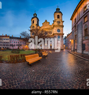 Kathedrale St. Jacob in den Morgen, Innsbruck, Tirol, Österreich Stockfoto