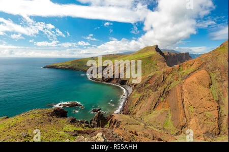 Wandern auf der Halbinsel Ponta de Sao Lourenco, Insel Madeira, Portugal Stockfoto