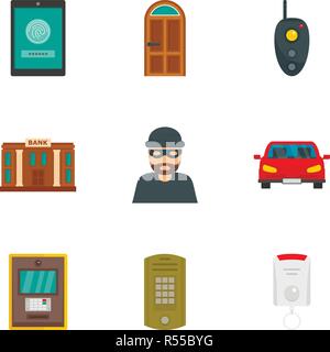 Finanzen Security Icon Set. Flache Set von 9 Finanzen Sicherheit Vector Icons für Web Design Stock Vektor