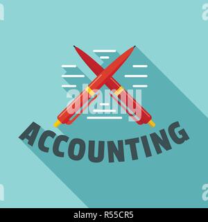 Accounting pen Logo. Flache Darstellung der Rechnungslegung pen Vektor Logo für Web Design Stock Vektor
