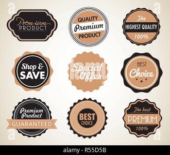 Satz von Vintage Verkauf und Promotion badges Stock Vektor