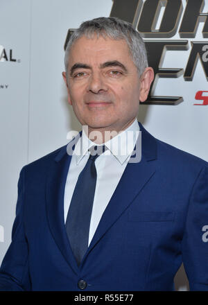 Rowan Atkinson kommt für die Special Screening von "Johnny English schlägt wieder zu" bei AMC Lincoln Square in New York am 23. Oktober 2018. Stockfoto