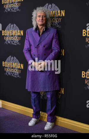 Brian May besucht "Bohemian Rhapsody" New York Premiere auf dem Pariser Theater am Oktober 30, 2018 in New York City. Stockfoto