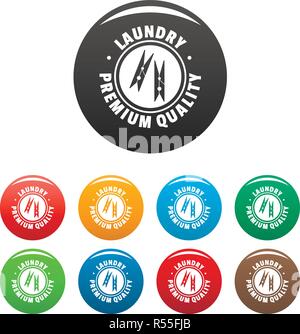Wäsche hochwertige Icons Set 9 Farbe Vektor isoliert auf Weiss für jedes Design Stock Vektor