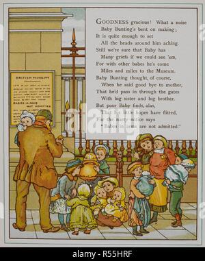 Eine Gruppe von Kindern ausserhalb des British Museum. Abbildung von â € "London Stadt €™. London Town. Marcus Ward & Co.: London, 1883. Bild von: London Town. Verse von Felix Leigh. Quelle: 12805.9, Seite 25. Thema: Kran, Thomas. Stockfoto