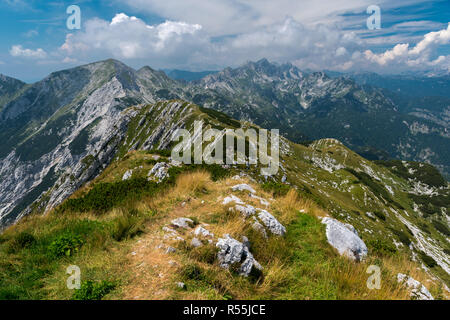 Blick von Mount Sija, im Skizentrum Vogel Bereich (Slowenien) Stockfoto