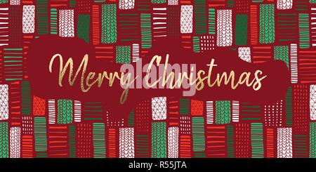 Frohe Weihnachten Goldfolie Hand gezeichnet Vektor banner Stock Vektor