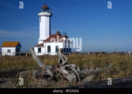 Zeigen Sie Wilson Lighthouse, Fort Worden State Park, Washington Stockfoto