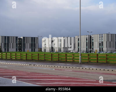 Atomkraftwerk Arbeiter unterkunft Sedgemoor Campus, Bridgwater, Somerset, Vereinigtes Königreich, Stockfoto