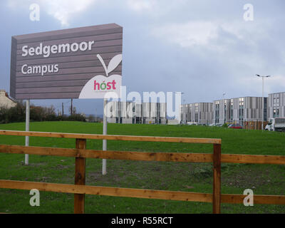 Atomkraftwerk Arbeiter unterkunft Sedgemoor Campus, Bridgwater, Somerset, Vereinigtes Königreich, Stockfoto