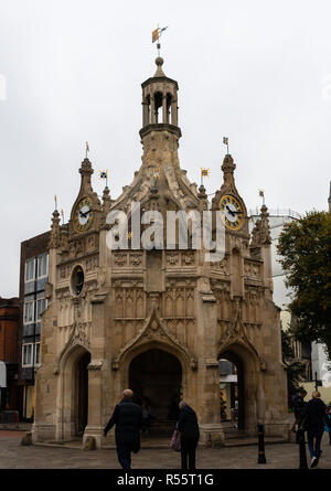 Chichester, Großbritannien - Oktober 06, 2018: Das 15. Jahrhundert Market Cross im Zentrum von Chichester an der Kreuzung zwischen West St, East St, Nr. Stockfoto