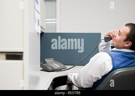 Kaufmännische Angestellte am Telefon Stockfoto