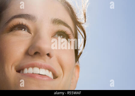 Gesicht einer Frau in der Sonne Stockfoto