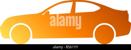 Auto Symbol - orange Gradient, 2d, isoliert - Vector Illustration Stock Vektor
