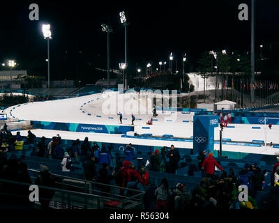 Biathlon Meisterschaft bei den Olympischen Spielen 2018. Alpensia Biatlon center. Pyeongchang, Südkorea. Februar 2018 Stockfoto