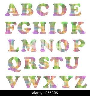 Bunte Alphabet, Isolated on White Stockfoto