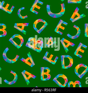 Bunte Alphabet Seamless Pattern. Stockfoto