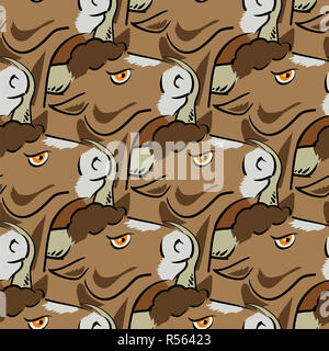 Bull Head Icon nahtlose Muster Stockfoto