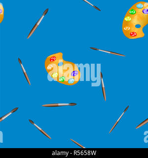 Farbe und Pinsel nahtlose Muster Stockfoto