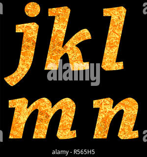 Gelben Buchstaben des Alphabets isoliert Stockfoto