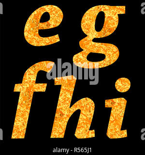 Gelben Buchstaben des Alphabets Stockfoto