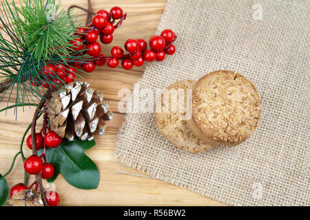 Typycal spanische Spezialitäten von Weihnachten auf Holz Stockfoto