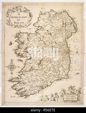 Eine Karte von Irland. Eine allgemeine Mapp von Irland. [Sir W. Petty]. [London?], [1685]. Quelle: Karten* 10805. (7.). Sprache: Englisch. Stockfoto