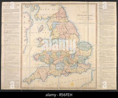 Eine Karte von England und Wales, für die Zwecke der ein Spiel. Wallis neue Eisenbahn Spiel, oder eine Tour durch England und Wales. London: E.Wallis, [1830]. 445 x 550 mm. Quelle: Maps.6.aa.42. Stockfoto