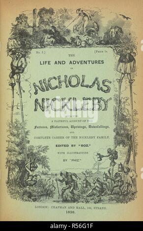 Nicholas Nickleby. Die Werke von Charles Dickens. National edition. [E. 1906. Titel Seite über das Leben und die Abenteuer von Nicholas Nickleby. Bild aus den Werken von Charles Dickens. National edition. [Bearbeitet von B. W. Matz. Mit allen Platten, Illustrationen, wrapper Designs und vorworten der früheren Ausgaben. Der Text auf der Charles Dickens edition.]. 6, 7. Nicholas Nickleby. Ursprünglich veröffentlichte/1906 produziert. . Quelle: 12276.f 1, Titelseite. Sprache: Englisch. Stockfoto