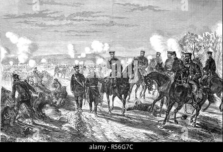 Schlacht bei Nuits am 18. Januar, den deutsch-französischen Krieg 1870/71, Holzschnitt, Frankreich Stockfoto