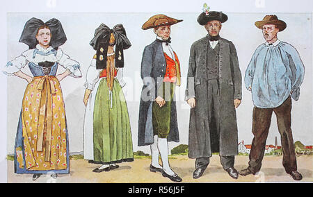 Mode, Trachten, Frankreich, Elsass, Elsässer in Tracht, 50er Jahre ...