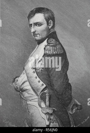 Napoleon Bonaparte, 15. August 1769 geboren, Tod 5. Mai 1821, 1810, Holzschnitt, Frankreich Stockfoto
