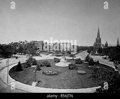 Thomas Circle im Nordwesten von Washington, DC, benannt nach General George Henry Thomas, historische Aufnahme 1890 Stockfoto