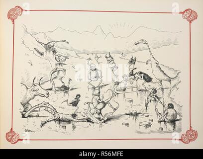 Die skating Saison. Prähistorische Peeps. Von â € oePunch.â € gezeichnet von E.T. Reed. [Mit 26 Platten.]. London: Bradbury, Agnew & Co., [1896]. Quelle: 1876. b 36 Peep-XXV. Autor: EDWARD TENNYSON REED. Stockfoto
