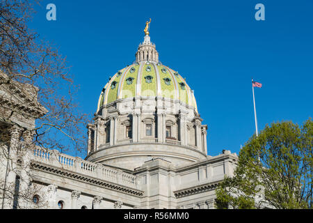 Kuppel des Pennsylvania State Capitol Gebäude Harrisburg, PA Stockfoto