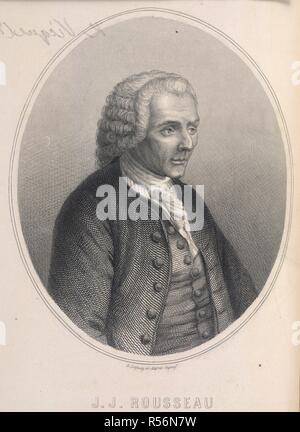 Jean Jacques Rousseau (1712-78). Französische politische Philosoph, Pädagoge und Autor. Porträt. Le Fils de Jean-Jacques, römische inÃ©dit. Avec le Por. Paris, 1862. Quelle: 12514. bbbb. 43, frontispiz. Sprache: Französisch. Autor: Devicque, Edouard. Leguay, E. Stockfoto